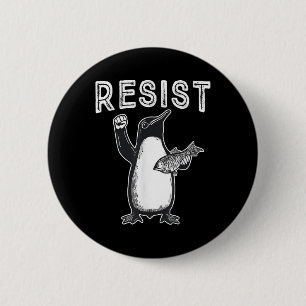 Chapa Redonda De 5 Cm Resistir al pingüino _ Protesta política