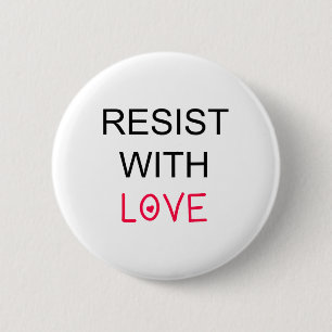 Chapa Redonda De 5 Cm Resistir con amor Cita feminista Unir resistencia