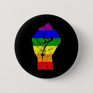 Chapa Redonda De 5 Cm Resistir el orgullo gay con la bandera arcoiris de