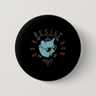 Chapa Redonda De 5 Cm Resistir Gato Trump Anti Trump Protesta Anti Polít