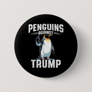 Chapa Redonda De 5 Cm Resistir Pingüinos Contra Trump - Hacer Impuesto a