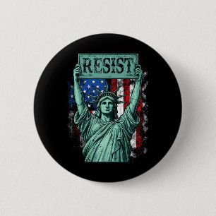 Chapa Redonda De 5 Cm Resistir Retro No Es Mi Presidente Anti-trump