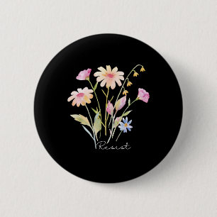 Chapa Redonda De 5 Cm Resistir Sutil Floral Botánico Antitrump Protesta