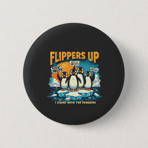 Chapa Redonda De 5 Cm Resistirme a estar con los pingüinos