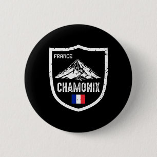 Chapa Redonda De 5 Cm Resort de esquí de Chamonix Francia Esquí Montaña