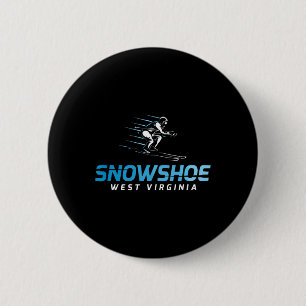 Chapa Redonda De 5 Cm Resort de esquí Snowshoe West Virginia esquí retro
