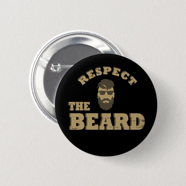 Chapa Redonda De 5 Cm respetar al hombre con barba (Anverso y reverso)