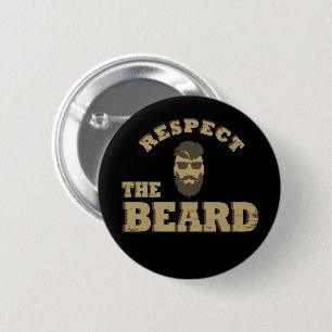 Chapa Redonda De 5 Cm respetar al hombre con barba