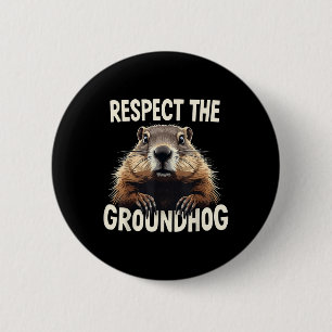 Chapa Redonda De 5 Cm Respeto: El Día De La Groundhog Celebró El Anim