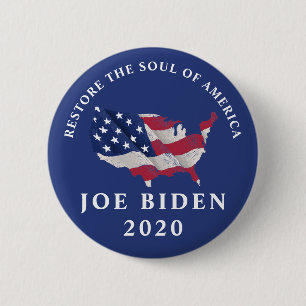 Chapa Redonda De 5 Cm Restauración Del Alma De América Joe Biden 2020