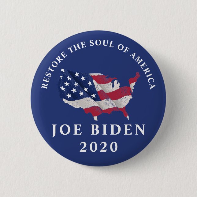 Chapa Redonda De 5 Cm Restaurar El Alma De América Joe Biden 2020 (Anverso)