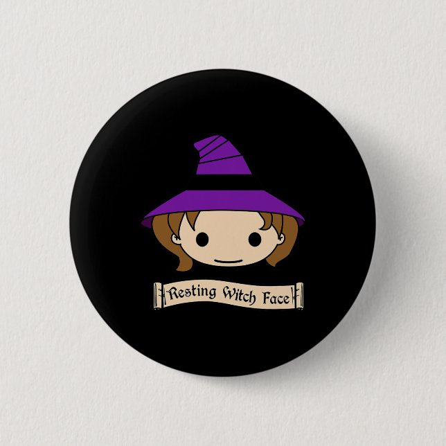 Chapa Redonda De 5 Cm Resting Witch Face Costume Halloween (Anverso)