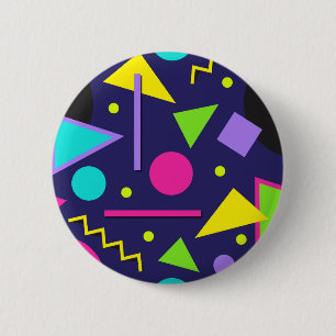 Chapa Redonda De 5 Cm Resumen de Navy Neon