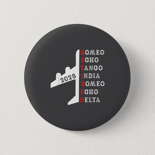 Chapa Redonda De 5 Cm Retired Lot 2026 Phonetic Alphabet Retirement Gift (Anverso)