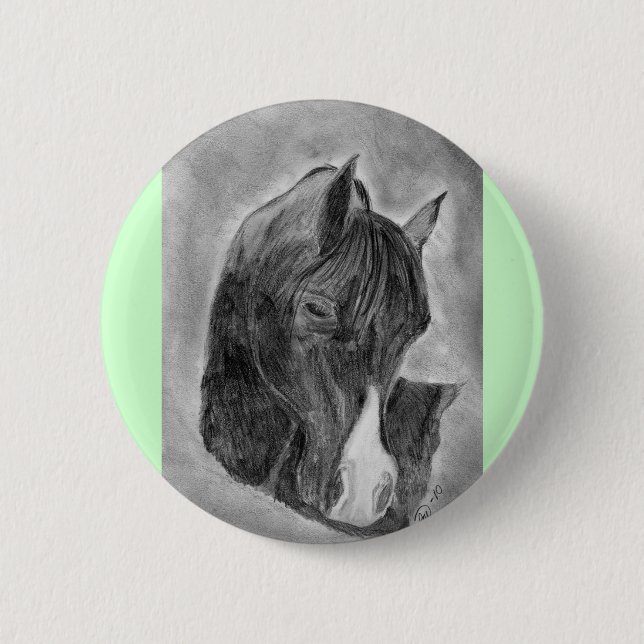 Chapa Redonda De 5 Cm Retrato bonito del caballo (Anverso)