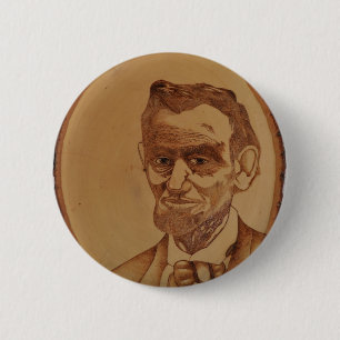 Chapa Redonda De 5 Cm Retrato de Abraham Lincoln