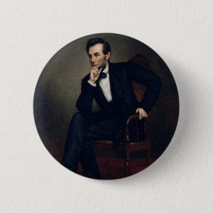 Chapa Redonda De 5 Cm Retrato de Abraham Lincoln de George Healy