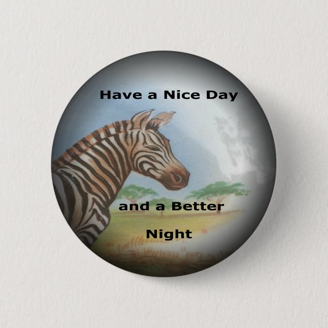 Chapa Redonda De 5 Cm Retrato de cebra, Amboseli: el espíritu de la saba (Anverso)