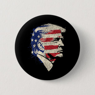 Chapa Redonda De 5 Cm Retrato de Donald Trump