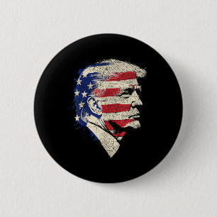 Chapa Redonda De 5 Cm Retrato de Donald Trump
