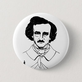 Chapa Redonda De 5 Cm Retrato de Edgar Allan Poe