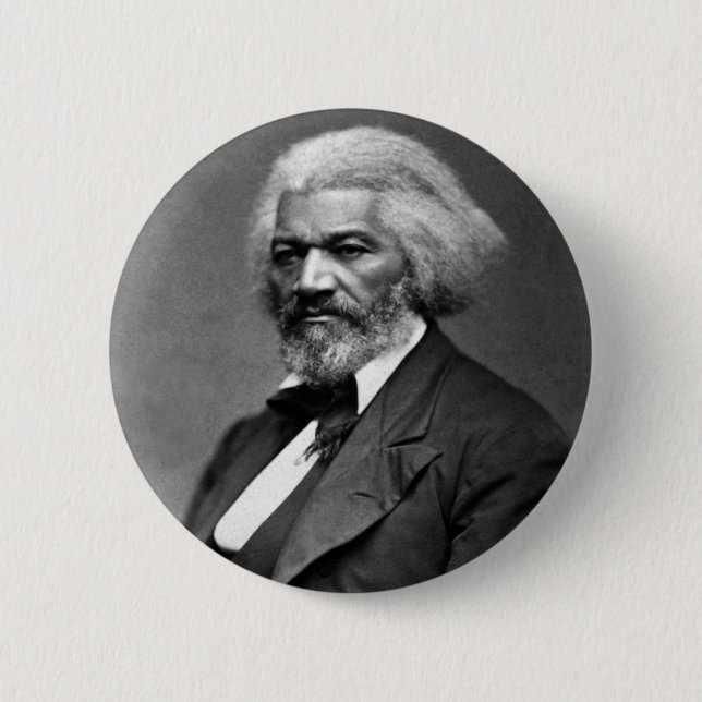 Chapa Redonda De 5 Cm Retrato de Frederick Douglass (Anverso)