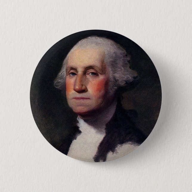 Chapa Redonda De 5 Cm Retrato de George Washington (Anverso)
