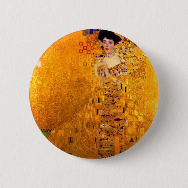 Chapa Redonda De 5 Cm Retrato de Gustav Klimt de Adele Bloch Bauer (Anverso)