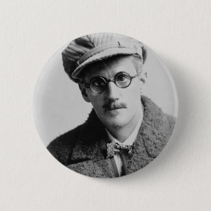 Chapa Redonda De 5 Cm Retrato de James Joyce