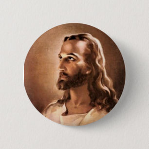 Chapa Redonda De 5 Cm Retrato de Jesucristo