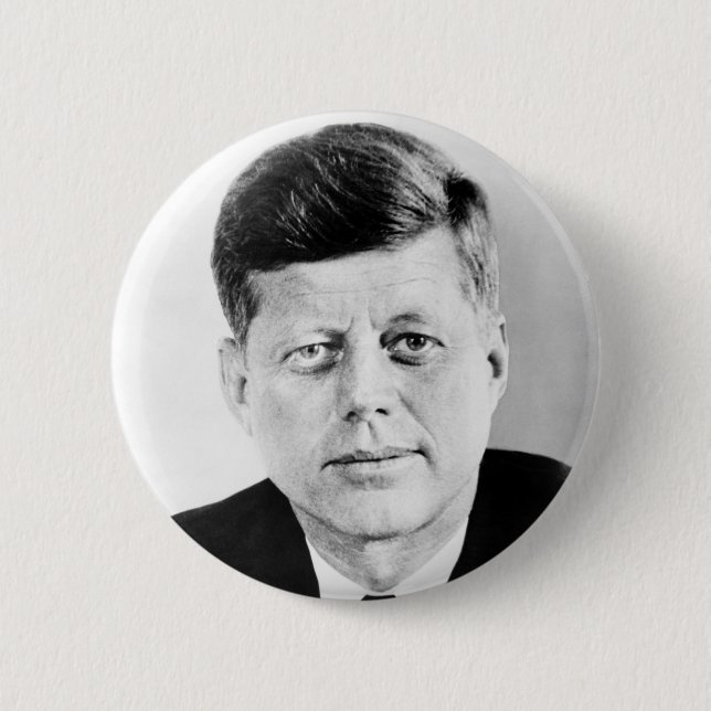 Chapa Redonda De 5 Cm Retrato de John F Kennedy (Anverso)