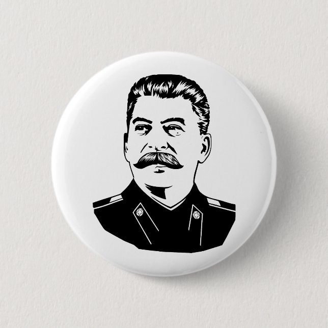 Chapa Redonda De 5 Cm Retrato de Joseph Stalin (Anverso)