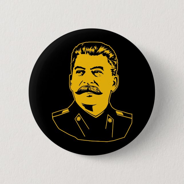 Chapa Redonda De 5 Cm Retrato de Joseph Stalin (Anverso)