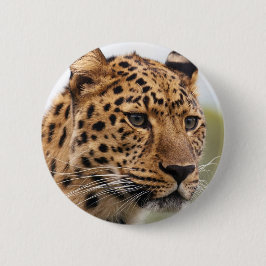 Chapa Redonda De 5 Cm Retrato de leopardo