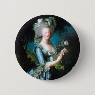 Chapa Redonda De 5 Cm Retrato de Marie Antoinette con un Rosa