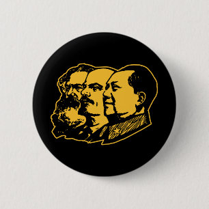 Chapa Redonda De 5 Cm Retrato de Marx Lenin Mao