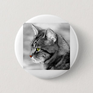 Chapa Redonda De 5 Cm Retrato de Mascota de animales de gato por susurro