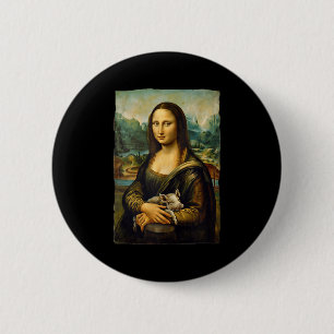 Chapa Redonda De 5 Cm Retrato de Mona Lisa Cerdo Lechón Arte Pintura Tan