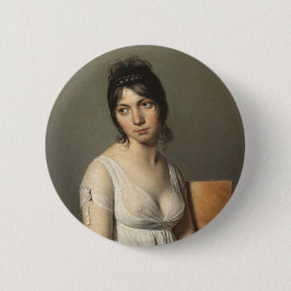 Chapa Redonda De 5 Cm Retrato de una joven en blanco