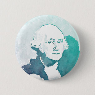 Chapa Redonda De 5 Cm Retrato del arte pop de George Washington