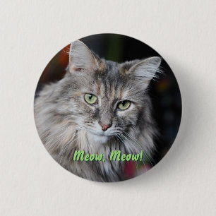 Chapa Redonda De 5 Cm Retrato del gato Meow Meow
