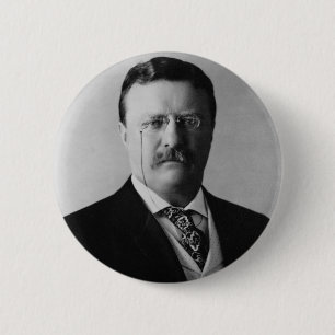 Chapa Redonda De 5 Cm Retrato del presidente Theodore Roosevelt