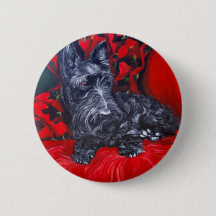 Chapa Redonda De 5 Cm Retrato Haggis de Terrier del escocés