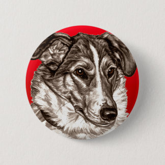 Chapa Redonda De 5 Cm Retrato liso del collie