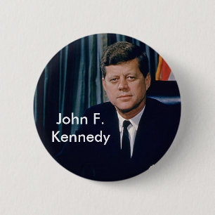 Chapa Redonda De 5 Cm Retrato oficial de JFK del public domain