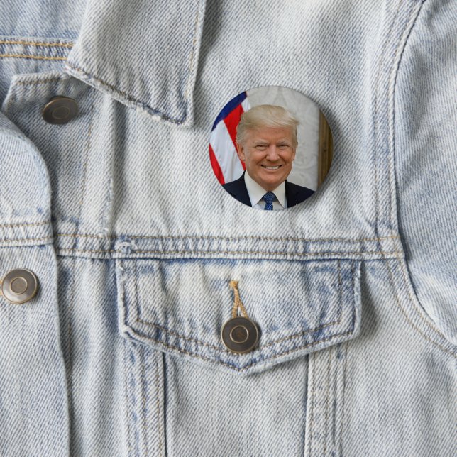 Chapa Redonda De 5 Cm Retrato oficial del presidente Donald Trump 2017 (In situ)