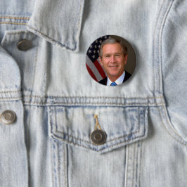 Chapa Redonda De 5 Cm Retrato Oficial del Presidente George W Bush
