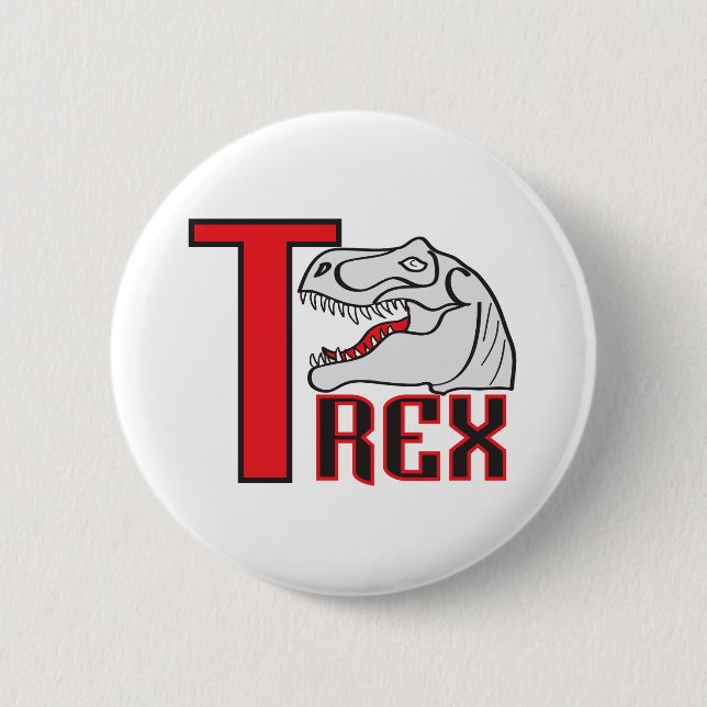 Chapa Redonda De 5 Cm Retrato T-Rex (Anverso)