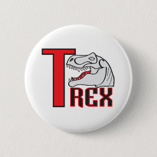 Chapa Redonda De 5 Cm Retrato T-Rex