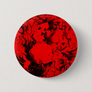 Chapa Redonda De 5 Cm Retratos de Músicos Pop en Colores Rojo Vibrante A